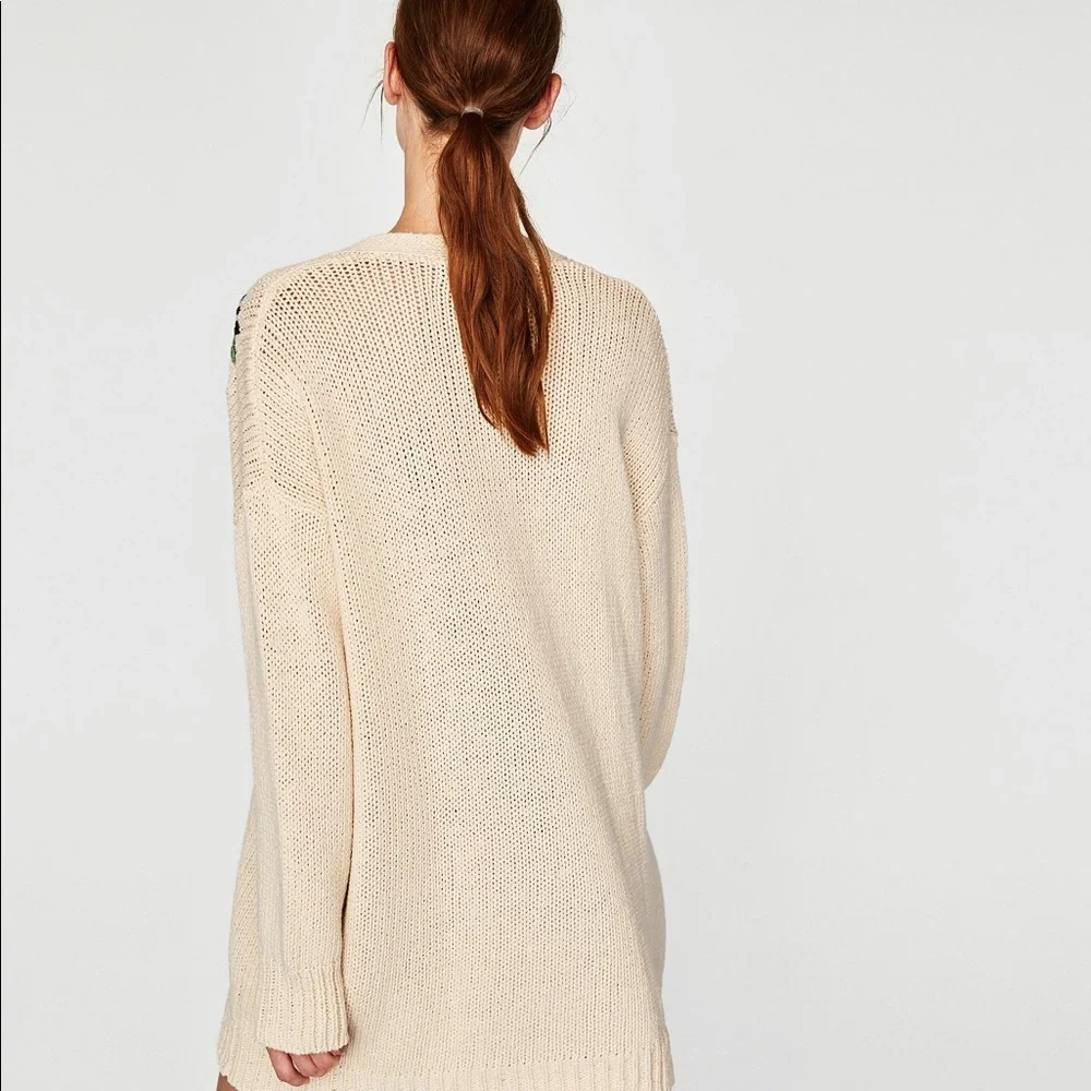 Z A R A Embroidered Cardigan - Picture 3 of 6